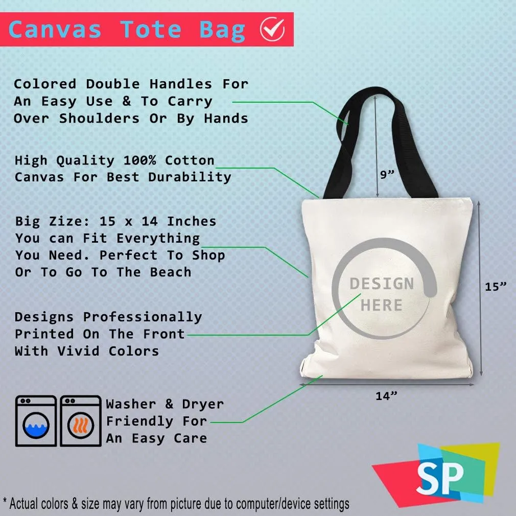Custom Canvas Tote Shopping Bag Keep Calm and Drink Tea Text Image Inspiration & Motivation