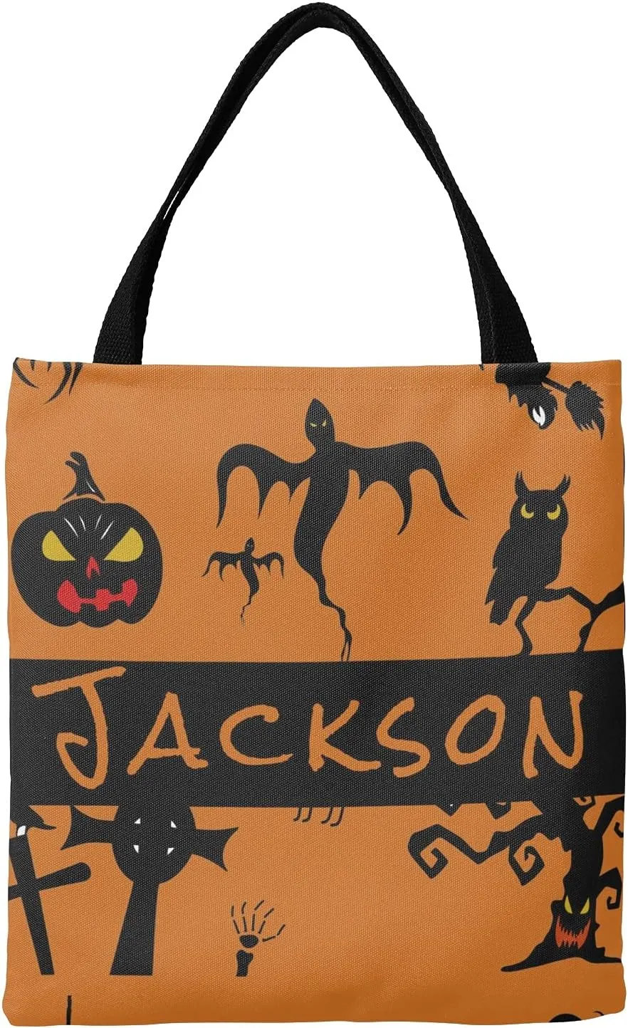 Custom Tote Bags Personalized Canaves Tote Bags with your Name Halloween Tote Bags Customized Tote Bags for Shopping Gift