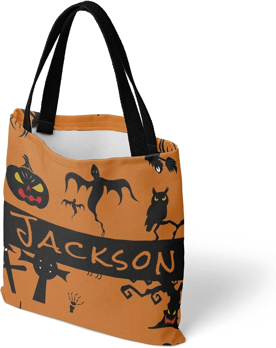 Custom Tote Bags Personalized Canaves Tote Bags with your Name Halloween Tote Bags Customized Tote Bags for Shopping Gift