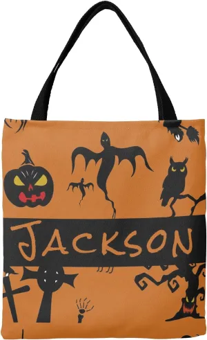 Custom Tote Bags Personalized Canaves Tote Bags with your Name Halloween Tote Bags Customized Tote Bags for Shopping Gift