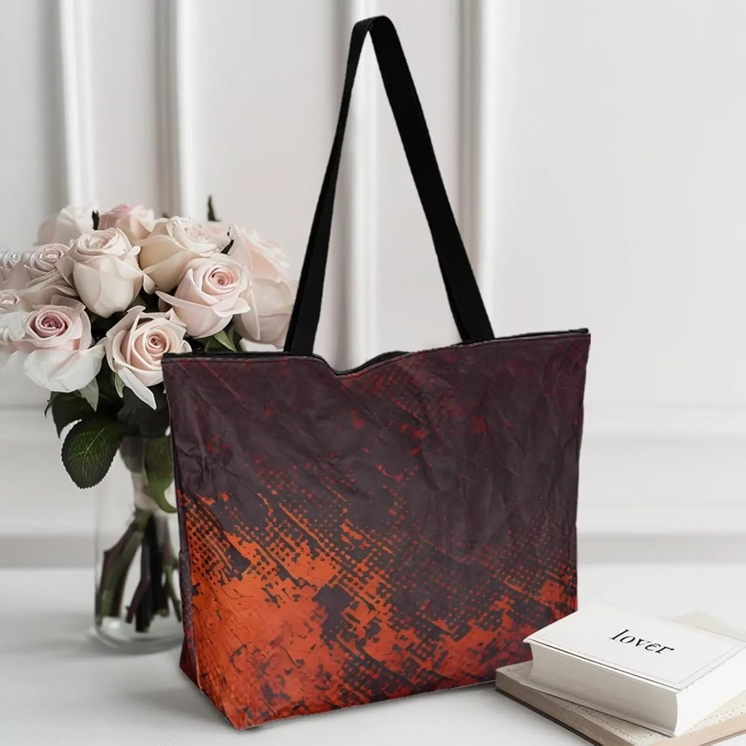 Cute Guient Pig Animal Women Tote Paper Bag Jamaica Flag Foldable Tote Bag, Abstract Art Large Work Commute Bags