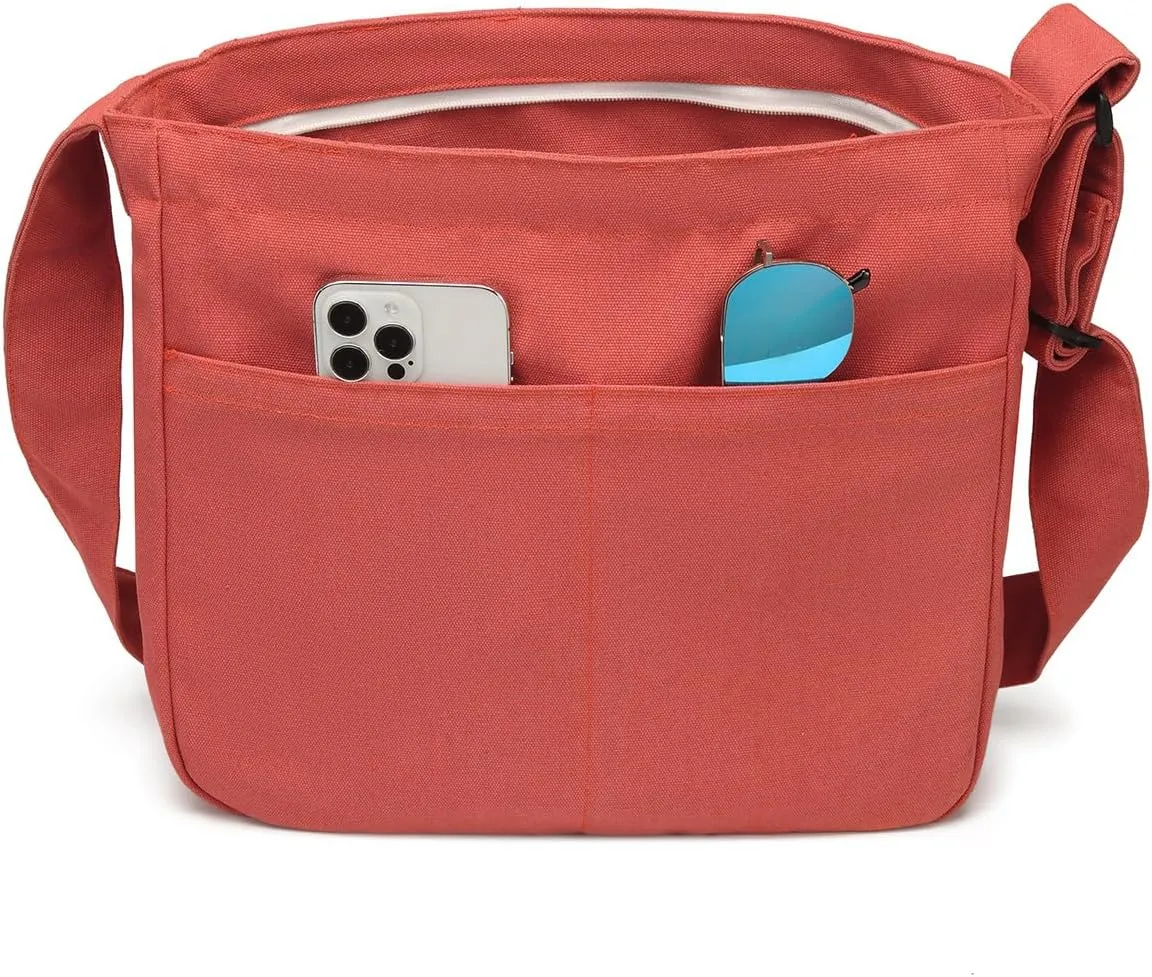 Dreubea Womens Casual Canvas Bag Ladies Tote Shoulder Handbag Crossbody Purse for Daily Use