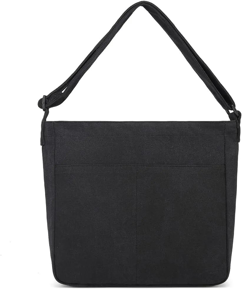 Dreubea Womens Casual Canvas Bag Ladies Tote Shoulder Handbag Crossbody Purse for Daily Use