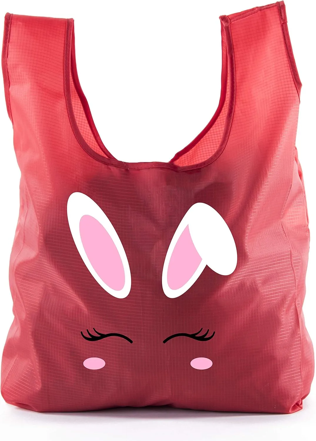Easter Basket Bags, Bulk Reusable Grocery Bags, Easter Egg Hunt Tote Bags - Bunny Face