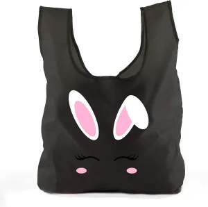 Easter Basket Bags, Bulk Reusable Grocery Bags, Easter Egg Hunt Tote Bags - Bunny Face