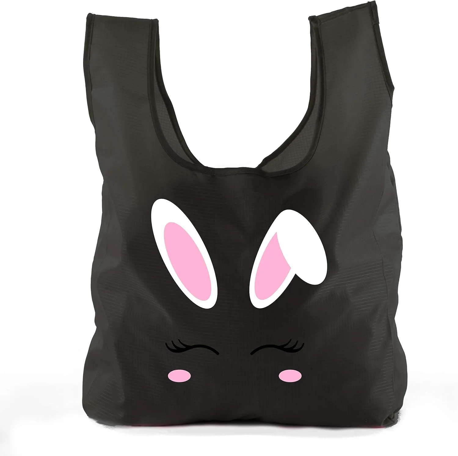 Easter Basket Bags, Bulk Reusable Grocery Bags, Easter Egg Hunt Tote Bags - Bunny Face