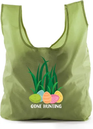 Easter Basket Bags, Bulk Reusable Grocery Bags, Easter Egg Hunt Tote Bags - Gone Hunting