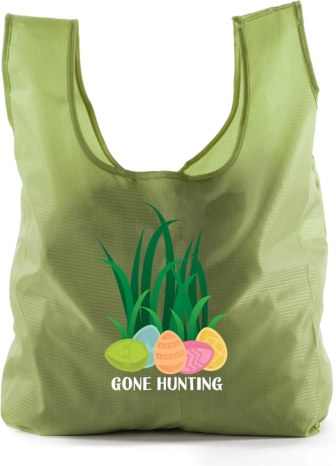 Easter Basket Bags, Bulk Reusable Grocery Bags, Easter Egg Hunt Tote Bags - Gone Hunting