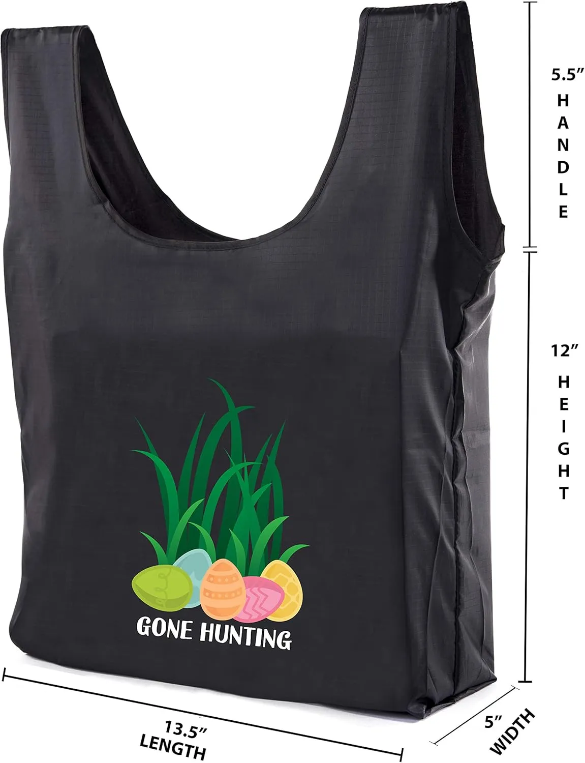Easter Basket Bags, Bulk Reusable Grocery Bags, Easter Egg Hunt Tote Bags - Gone Hunting
