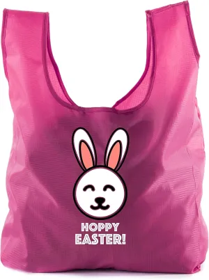 Easter Basket Bags, Bulk Reusable Grocery Bags, Easter Egg Hunt Tote Bags - Hoppy Easter