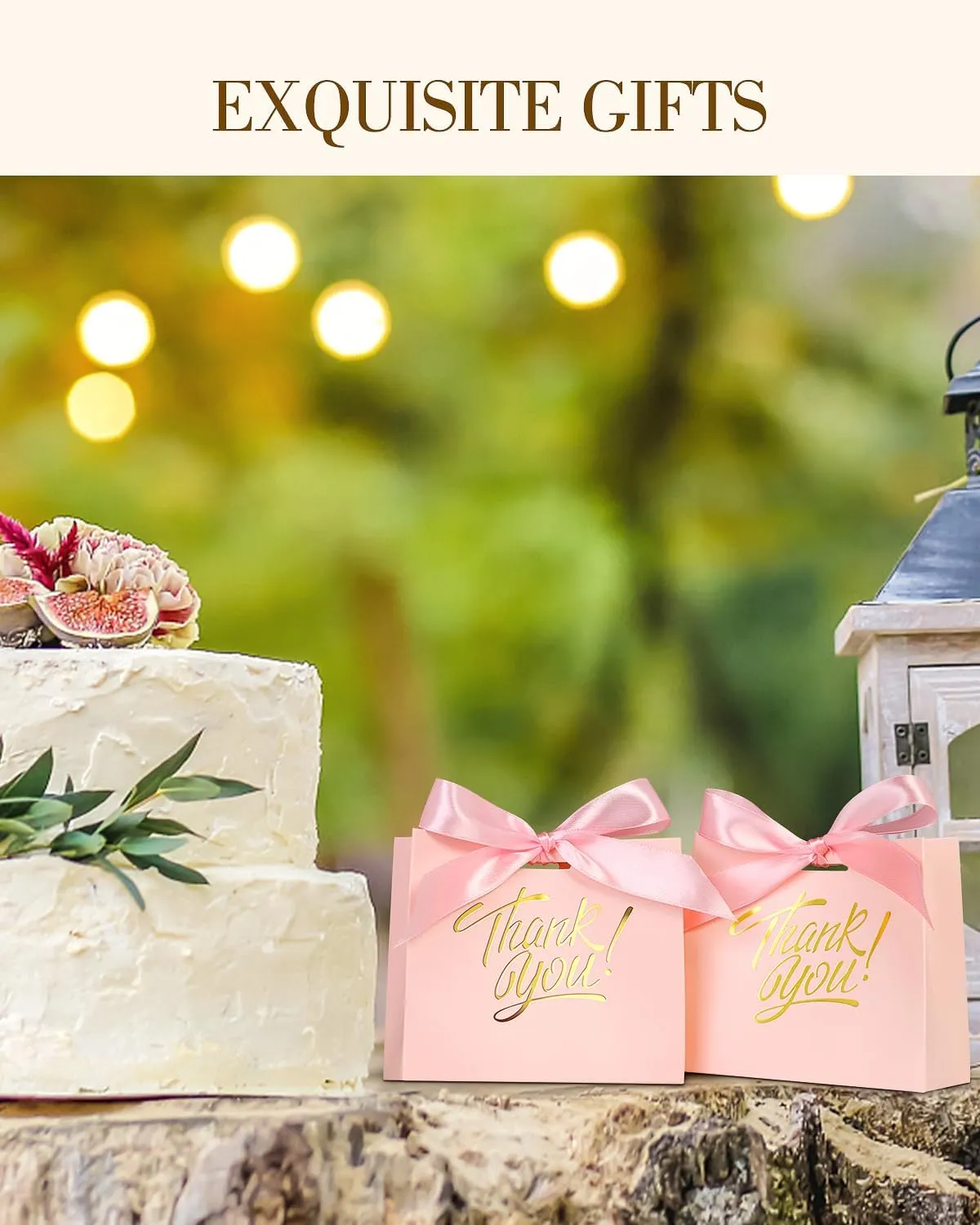 EQOREIIN Small Kraft Paper Gift Bags - 70 Pack Pink, 4.5x1.8x3.9 Inches, With Bow Ribbon - Perfect for Wedding, Birthday, Baby Shower