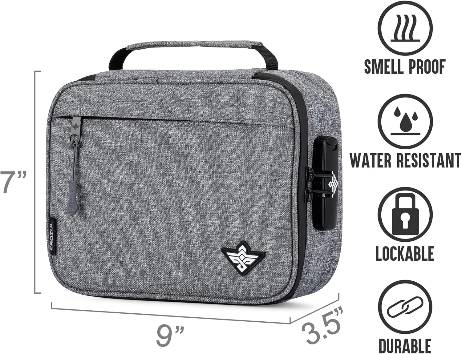 Exodus Storage Travel Bag with Combination Lock Water Resistant Organizer Case Toiletry Bag Dopp Kit Makeup or Toiletry Bag for Men & Women (Graphite)