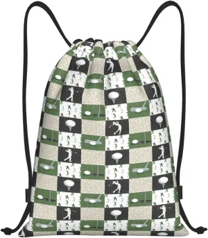 Fashion Funny Golf Sports Bag for Women Men Drawstring Backpack Bag Sackpack for Gym Shopping Sport Yoga