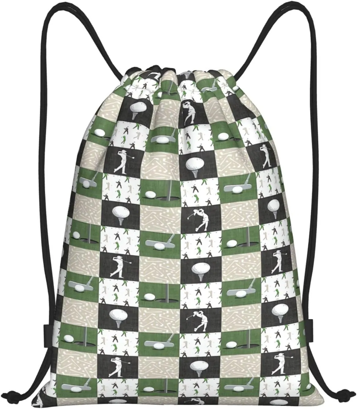 Fashion Funny Golf Sports Bag for Women Men Drawstring Backpack Bag Sackpack for Gym Shopping Sport Yoga