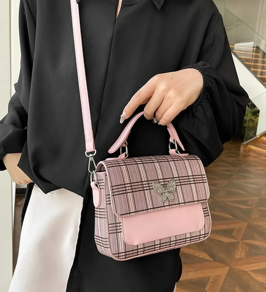 Fashion Vegan Leather Shoulder Crossbody Bags for Women Y2k Handbag Hobo Totes Purse Satchel Plaid Clutch