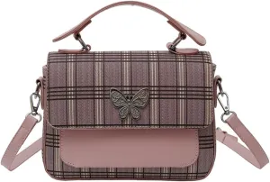Fashion Vegan Leather Shoulder Crossbody Bags for Women Y2k Handbag Hobo Totes Purse Satchel Plaid Clutch