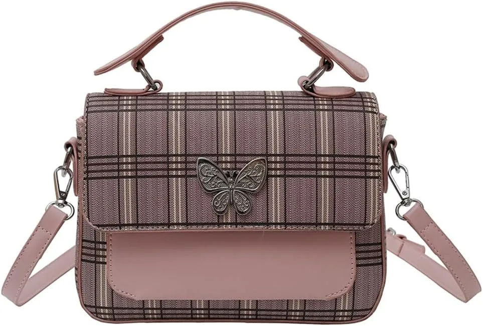 Fashion Vegan Leather Shoulder Crossbody Bags for Women Y2k Handbag Hobo Totes Purse Satchel Plaid Clutch