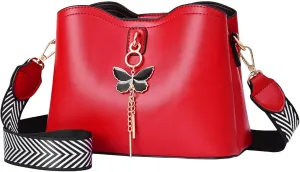 Fashionable And Versatile Women's Casual Bags Large Capacity Simple Solid Color Single Small Shoulder (Red, One Size)