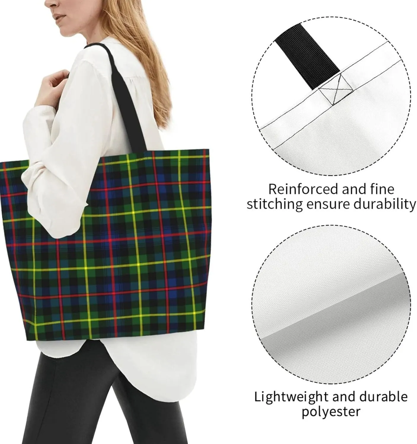 Forbes Ancient Tartan Tote Bag For Women Weekender Travel Bag Reusable Grocery Bags Large Totes Handbags