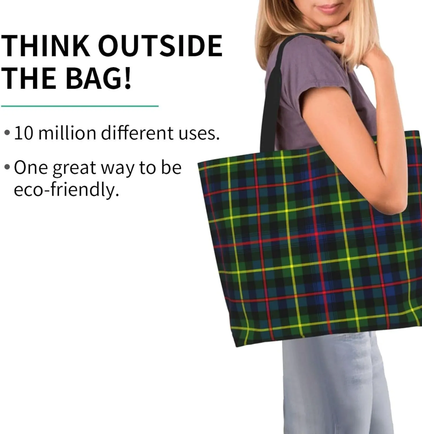 Forbes Ancient Tartan Tote Bag For Women Weekender Travel Bag Reusable Grocery Bags Large Totes Handbags