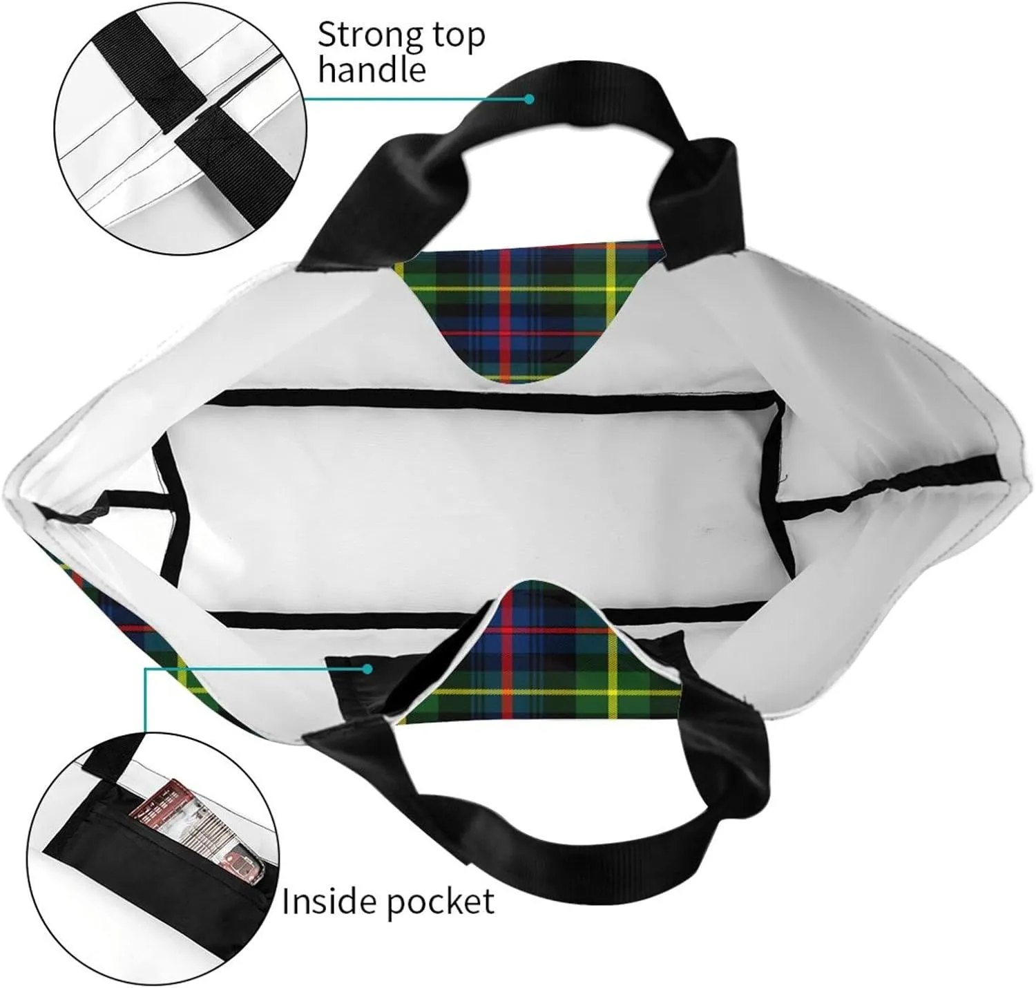 Forbes Ancient Tartan Tote Bag For Women Weekender Travel Bag Reusable Grocery Bags Large Totes Handbags