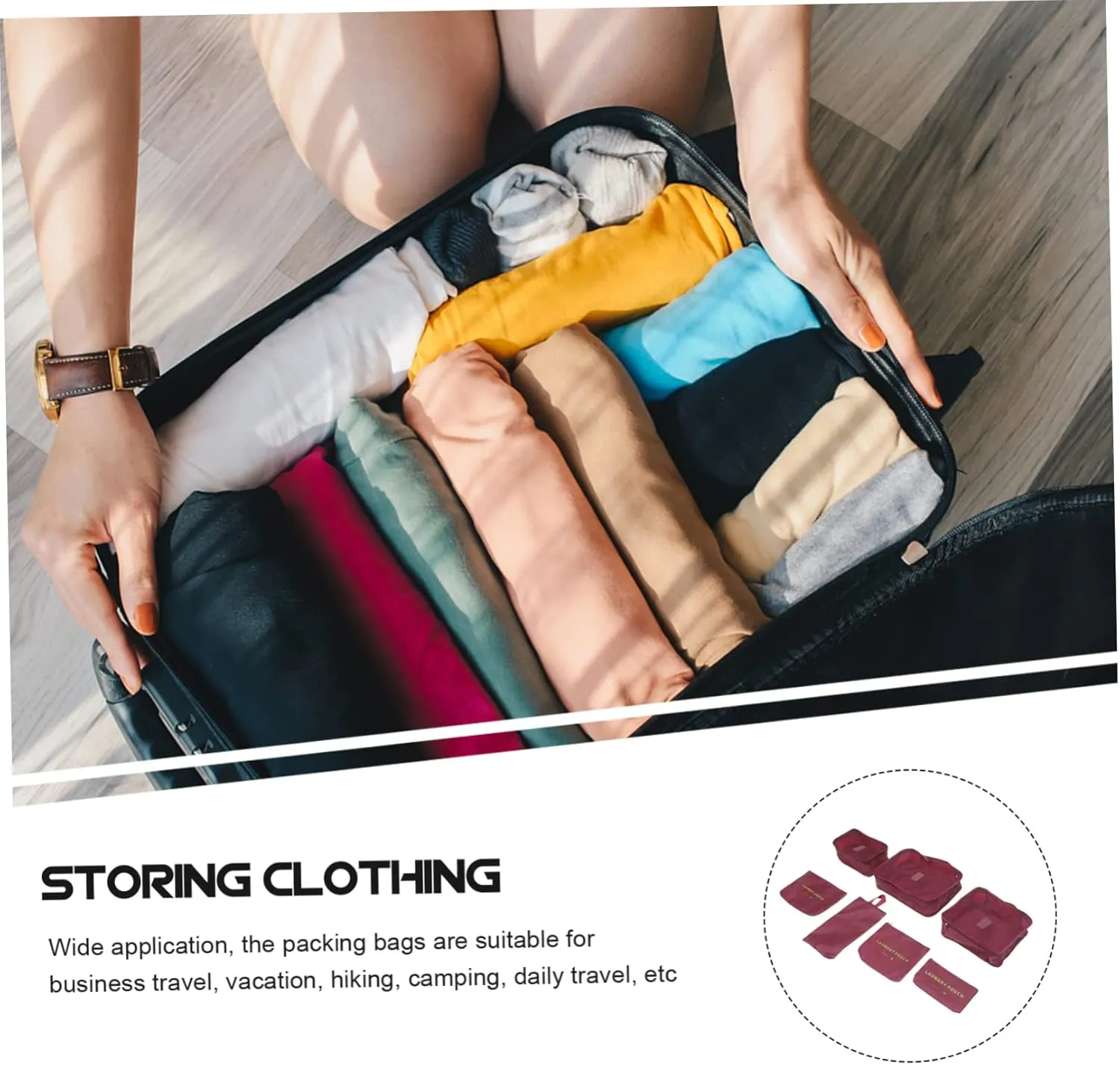 GALPADA 7pcs Travel Luggage Organizer Packing Cubes for Suitcases Travel Packing Bags Luggage Organizer Shoe Bags