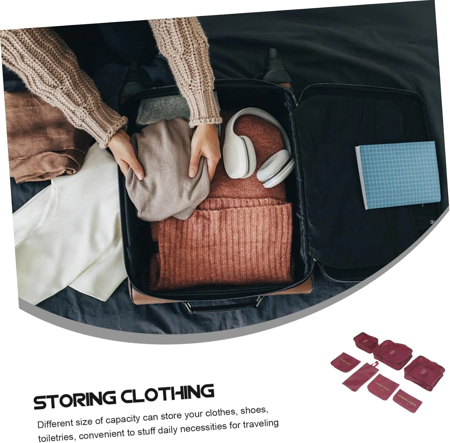 GALPADA 7pcs Travel Luggage Organizer Packing Cubes for Suitcases Travel Packing Bags Luggage Organizer Shoe Bags