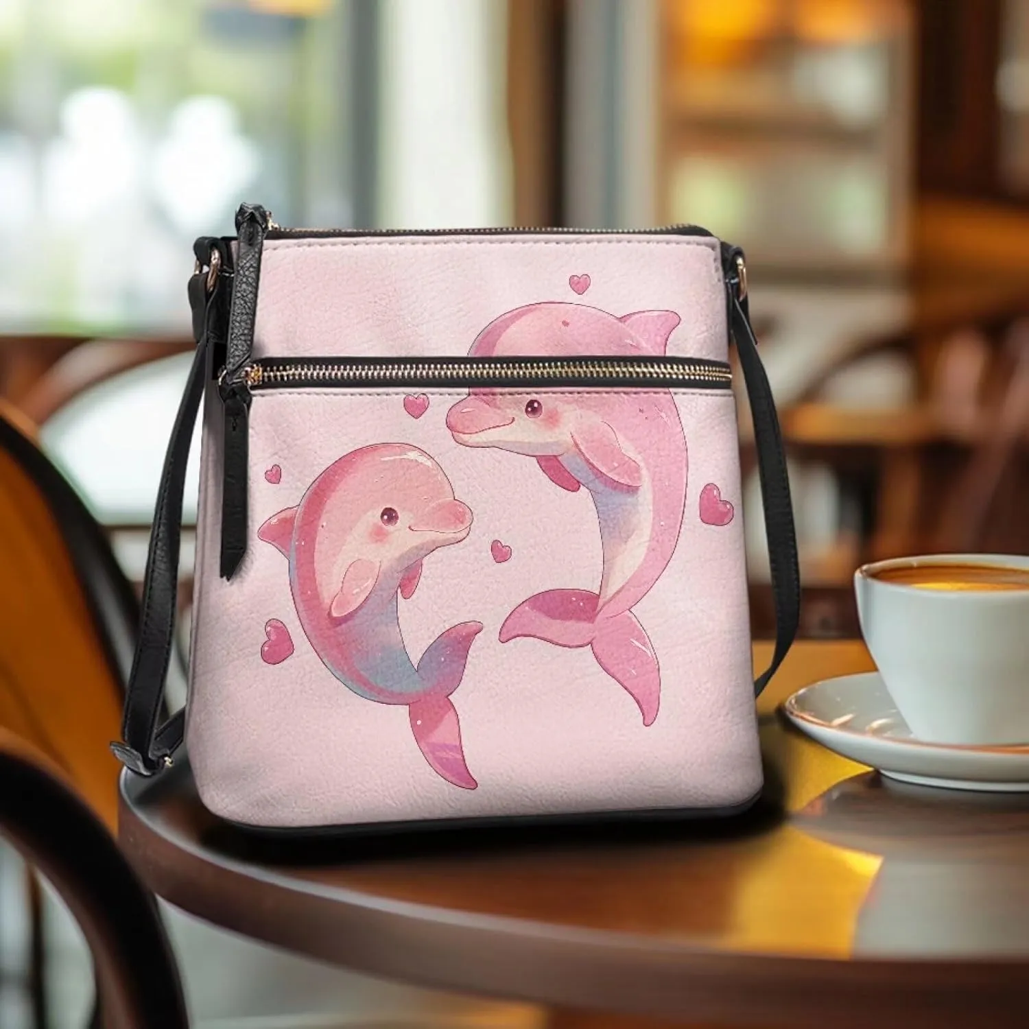 GIFTPUZZ Leather Shoulder Bag Work Totes for Women Purse Handbag with Back Zipper Pocket Large Crossbody Bag