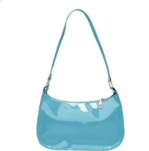 Glossy Patent Leather Clutch Shoulder Bag Purse Zipper Closure Evening Handbags for Daily Use