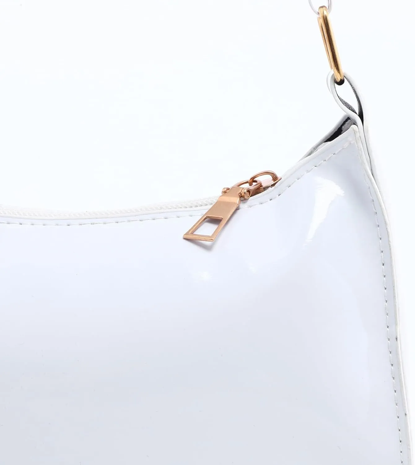 Glossy Patent Leather Clutch Shoulder Bag Purse Zipper Closure Evening Handbags for Daily Use