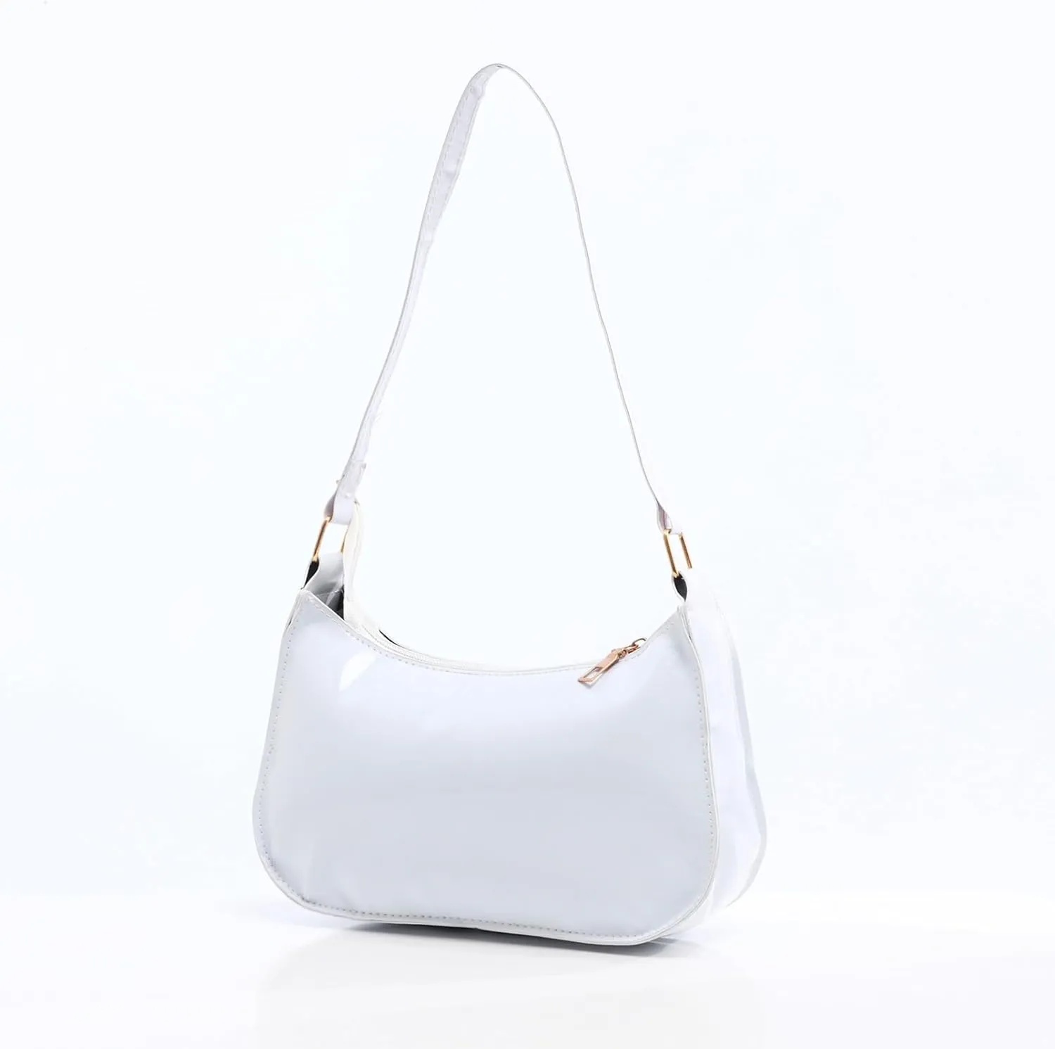 Glossy Patent Leather Clutch Shoulder Bag Purse Zipper Closure Evening Handbags for Daily Use