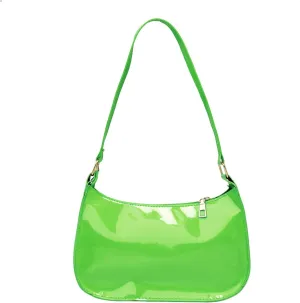 Glossy Patent Leather Clutch Shoulder Bag Purse Zipper Closure Evening Handbags for Daily Use