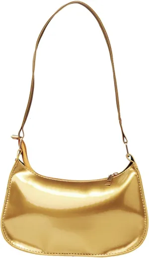 Glossy Patent Leather Clutch Shoulder Bag Purse Zipper Closure Evening Handbags for Daily Use