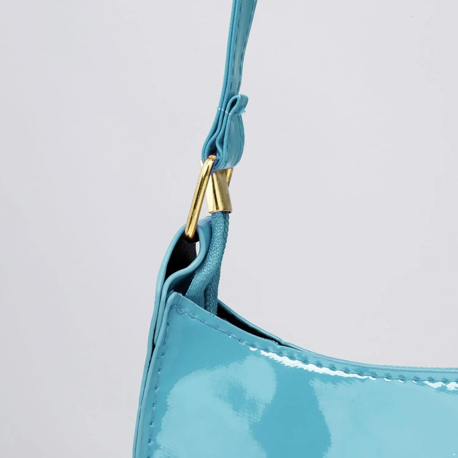 Glossy Patent Leather Clutch Shoulder Bag Purse Zipper Closure Evening Handbags for Daily Use