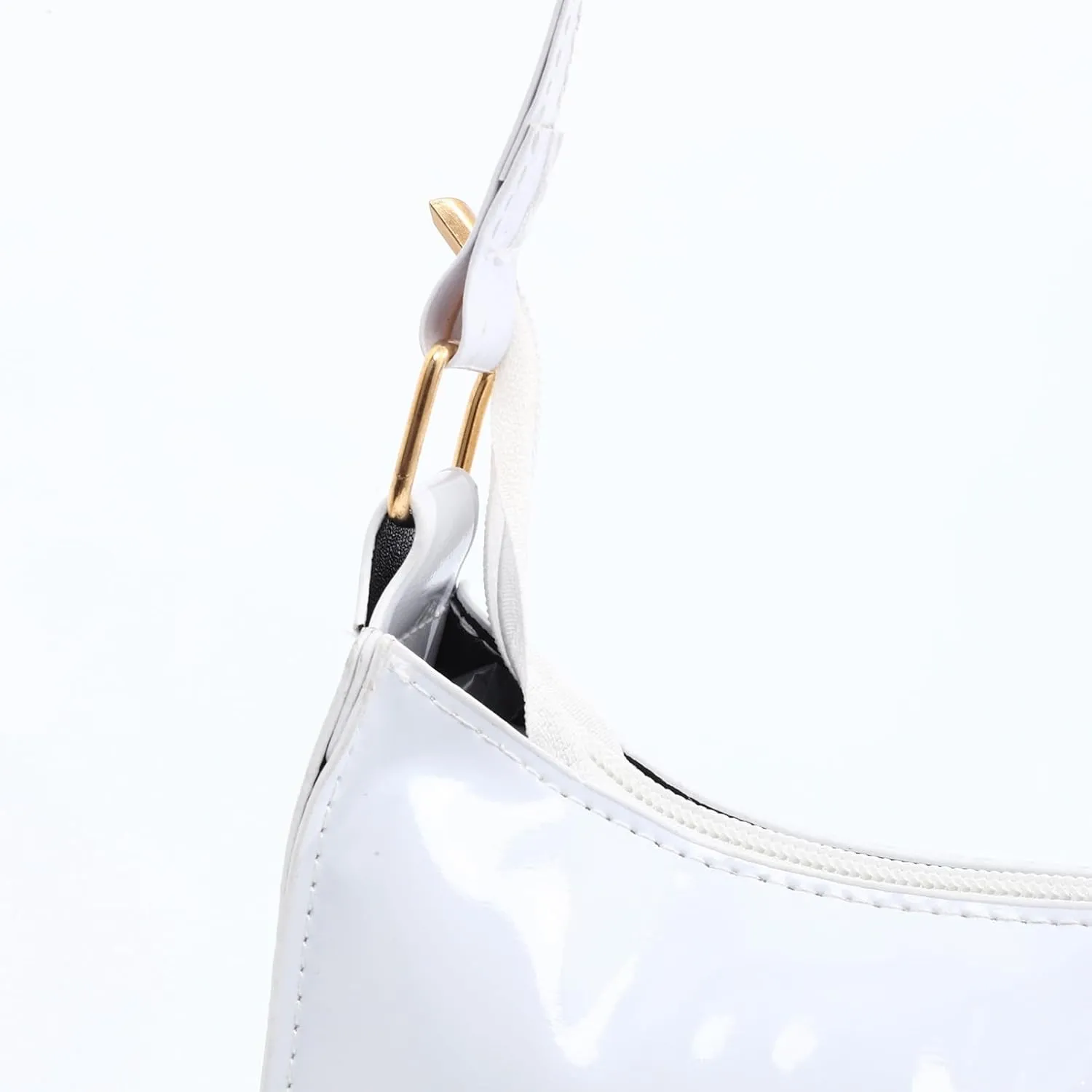 Glossy Patent Leather Clutch Shoulder Bag Purse Zipper Closure Evening Handbags for Daily Use