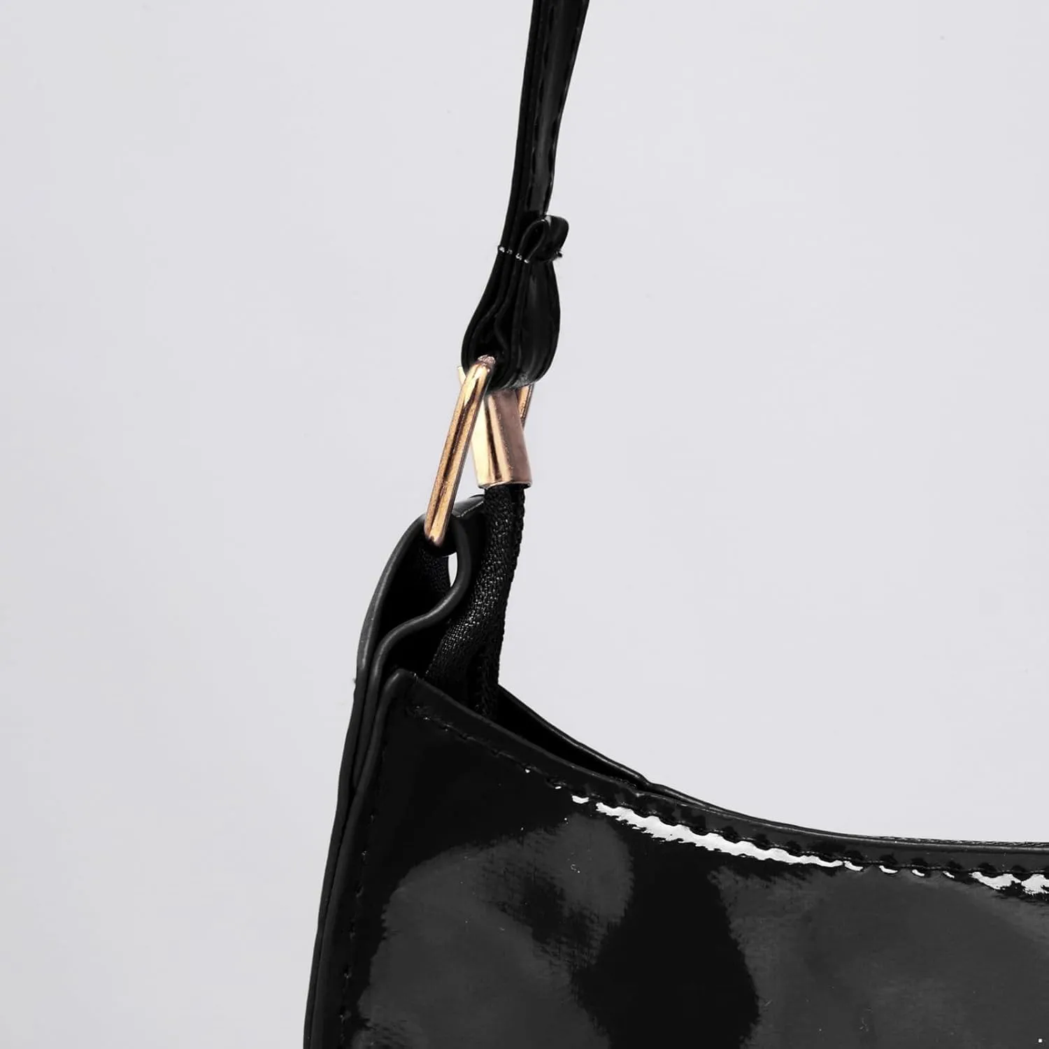 Glossy Patent Leather Clutch Shoulder Bag Purse Zipper Closure Evening Handbags for Daily Use