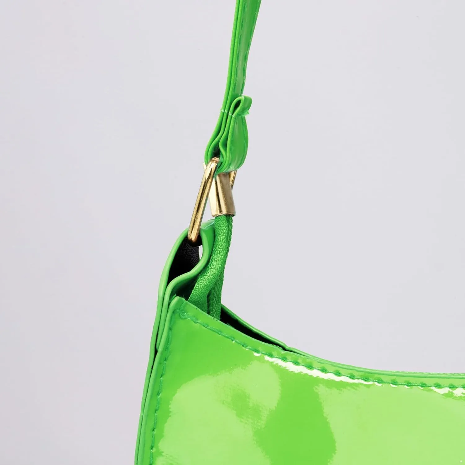 Glossy Patent Leather Clutch Shoulder Bag Purse Zipper Closure Evening Handbags for Daily Use