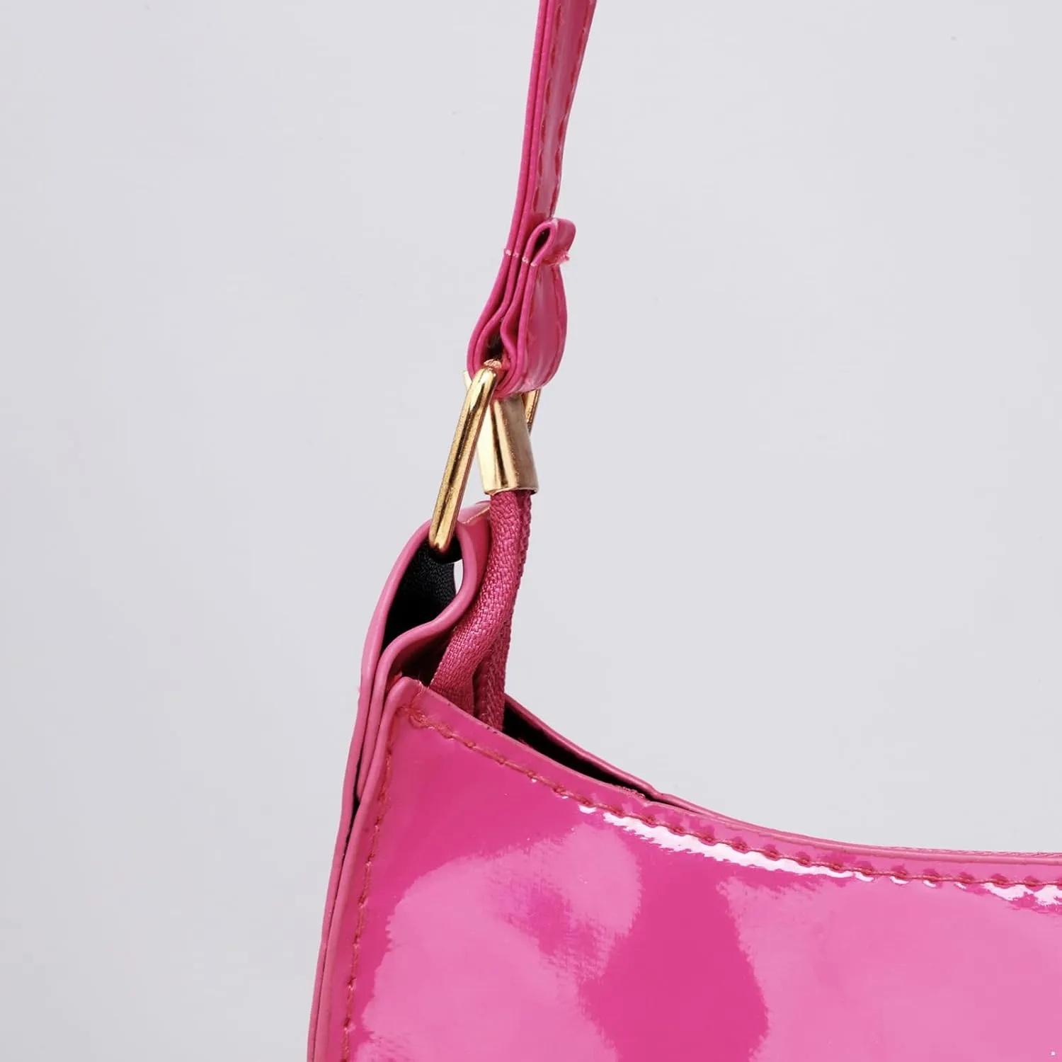 Glossy Patent Leather Clutch Shoulder Bag Purse Zipper Closure Evening Handbags for Daily Use