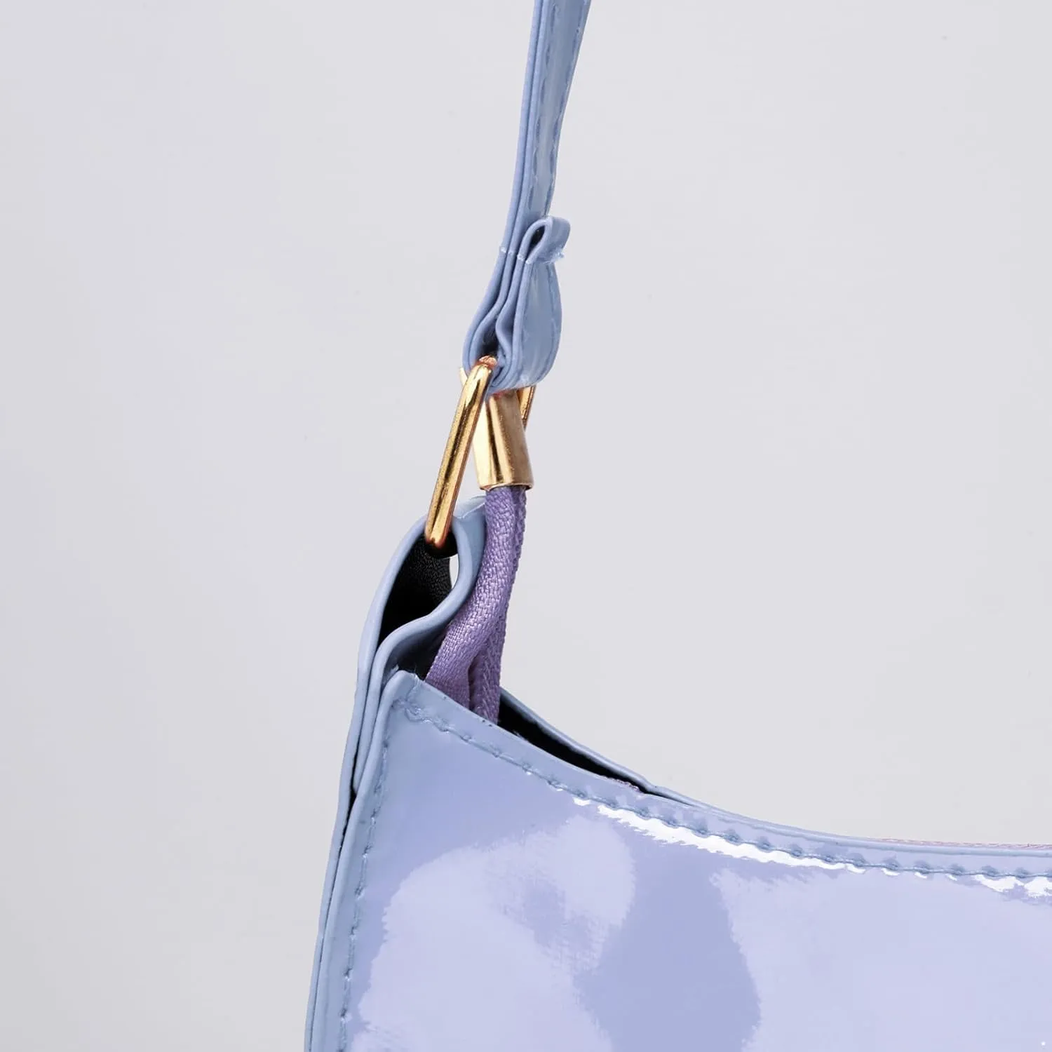 Glossy Patent Leather Clutch Shoulder Bag Purse Zipper Closure Evening Handbags for Daily Use
