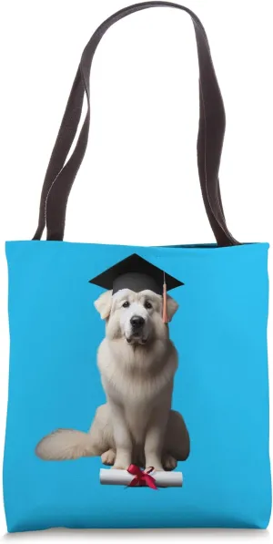 Great Pyrenees Dog Graduation Cap Graduate Owner School Dad Tote Bag