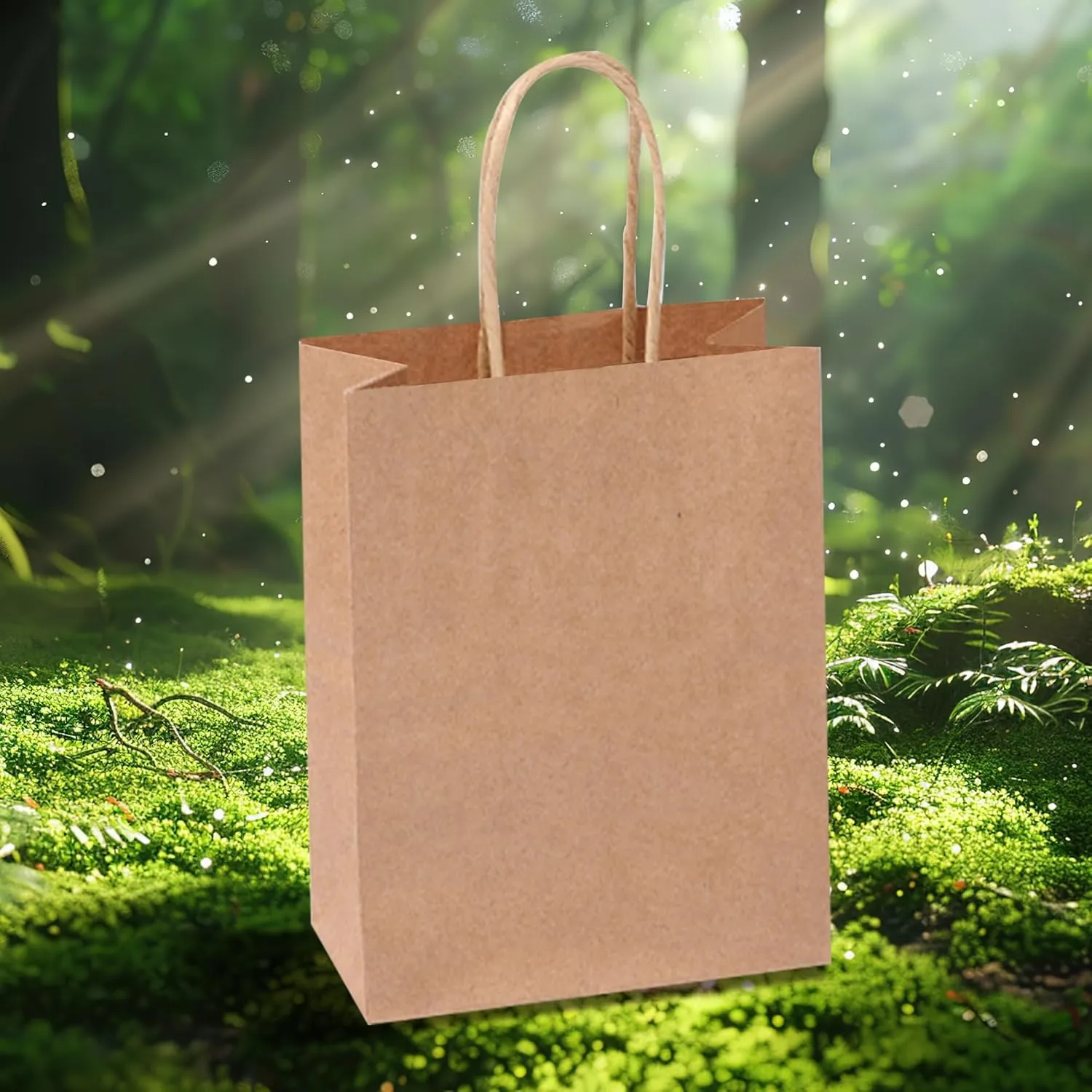 HAPPY CHEERS Kraft Paper Gift Bags,100 Pack Large Paper Bags with handles,10x5x13 Inches Thick Large Paper Shopping Bags for Boutique,Brown