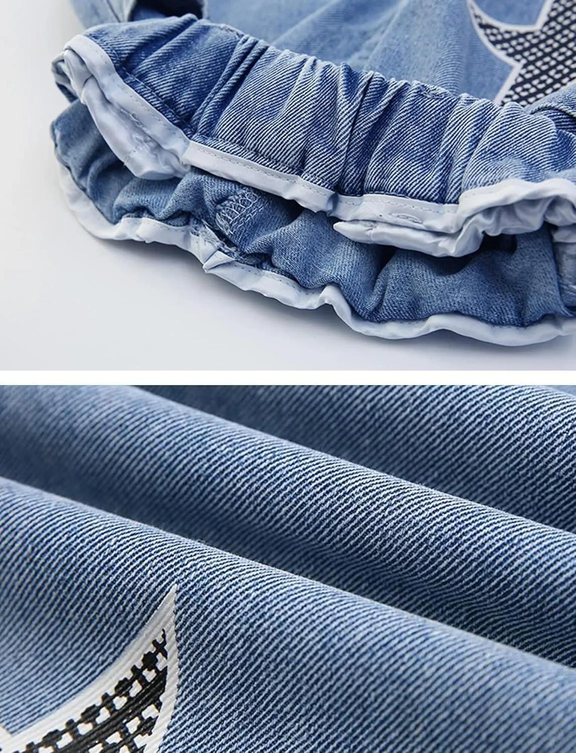 Happy Cherry Baggy Jeans for Girls Ripped Wide Leg Denim Cargo Pants Y2k Kids Cute Aesthetic Clothes Size 5-15 Years