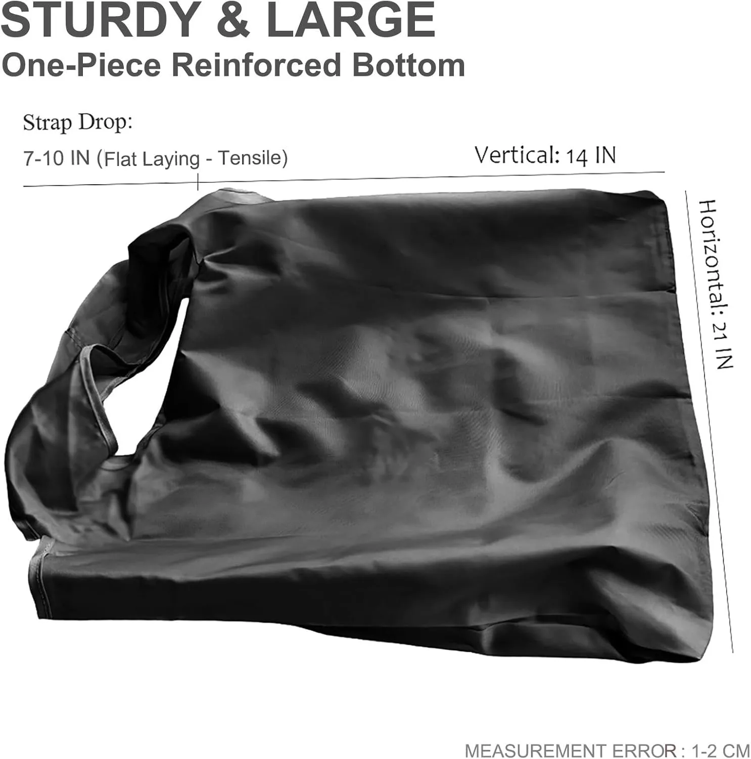 HAPPYHEDI Foldable Reusable Grocery Bags Washable Shopping Totes, Long Handles, Fold-Up Pouch, Heavy Duty Bulk