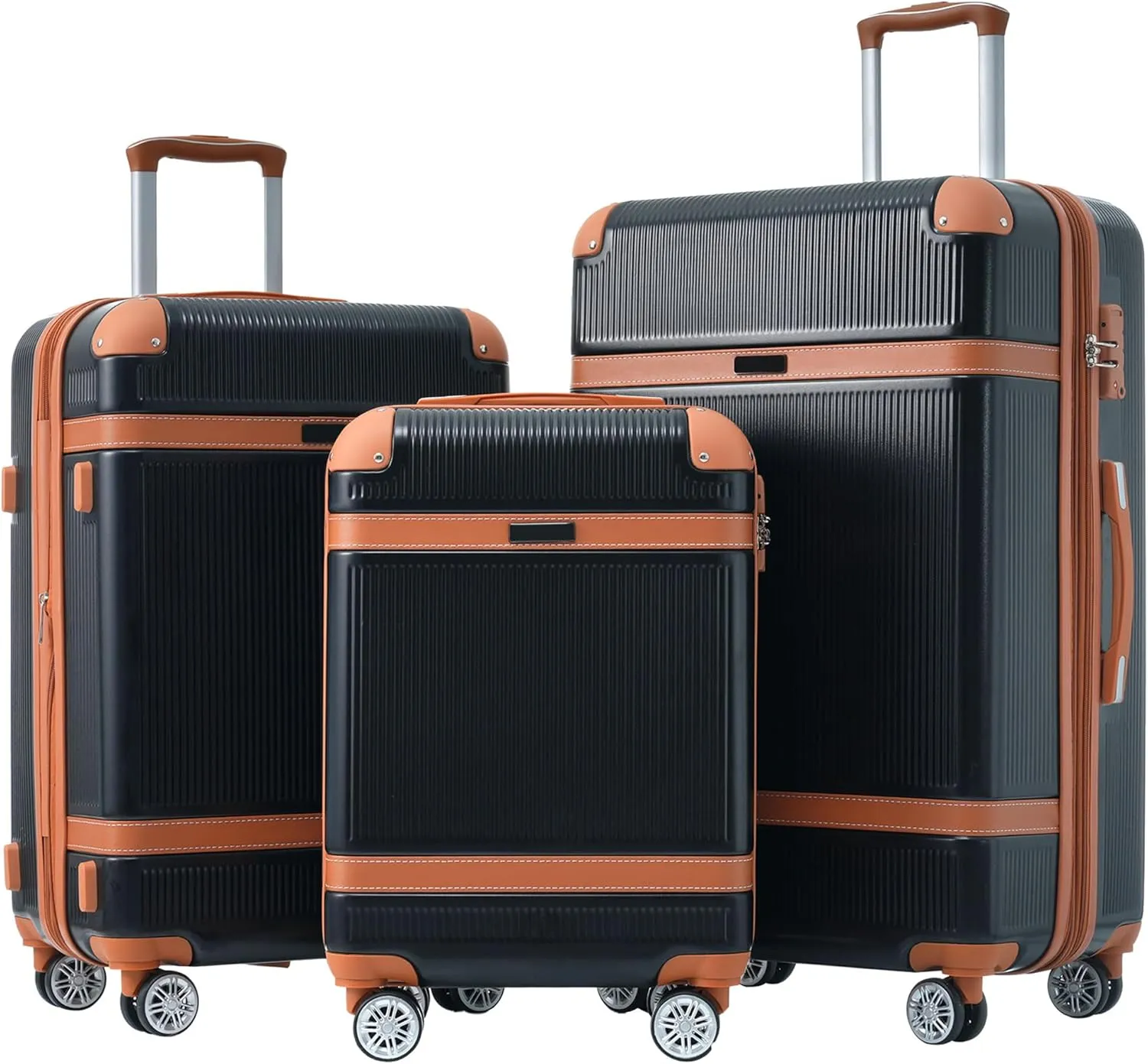 Hardshell Luggage Sets 3 Piece double spinner 8 wheels Suitcase with TSA Lock Lightweight 20''24''28''