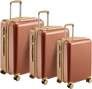 Hardshell PC Luggage Sets 3 Piece Spinner 8 wheels Suitcase with TSA Lock Lightweight 20''24''28''