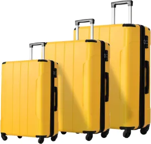 Hardside Luggage Set 3 Piece Lightweight 20''24''28'' with TSA Lock - Carry On Suitcase Set for Travel - Durable and Stylish Spinner Suitcases for Men and Women