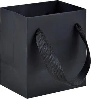 HUAPRINT Black Paper Bags - Extra Small Matte Black Gift Bags, 30 Pack (4x2.75x4.5 inch), Perfect for Parties, Weddings, or Business Merchandise