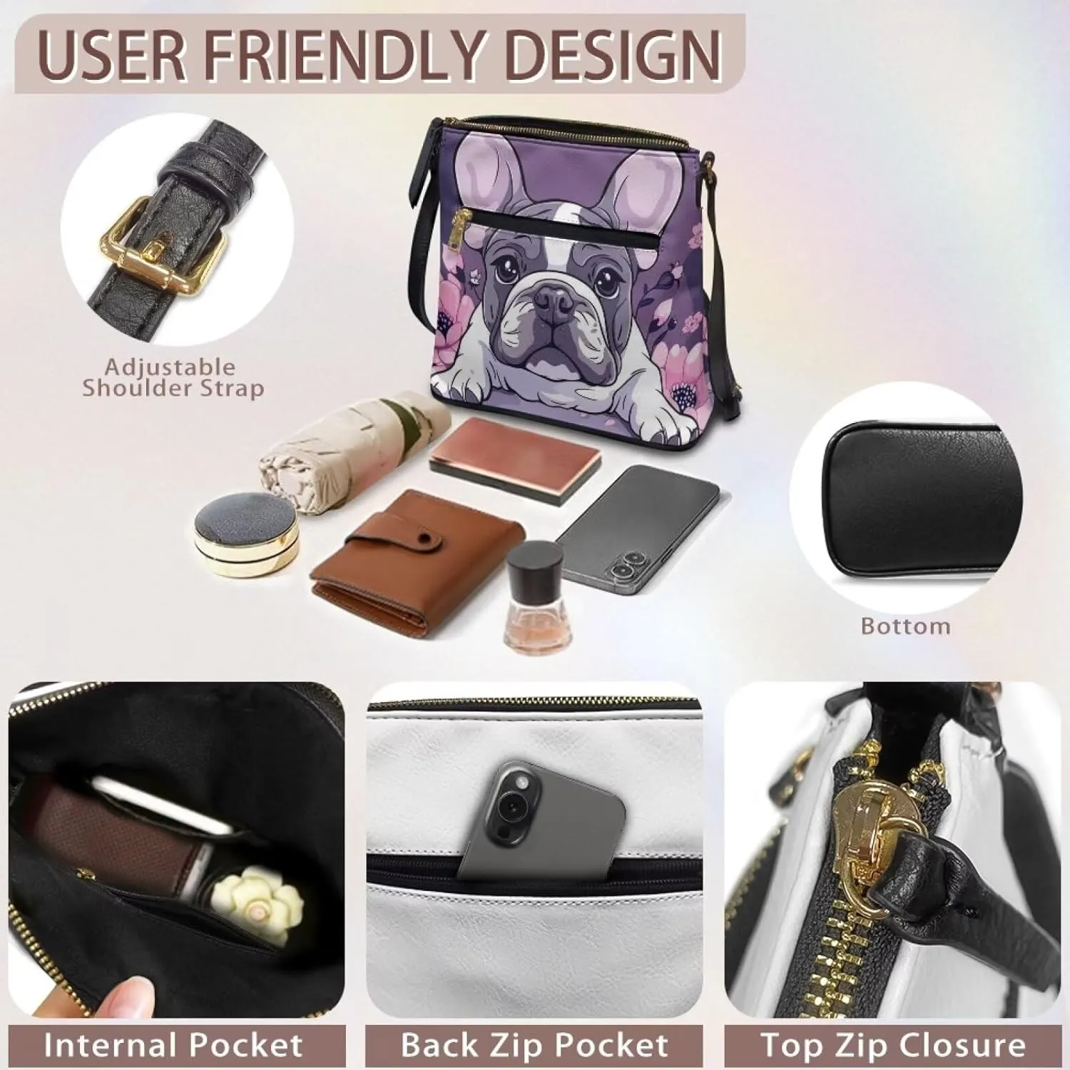 HUGS IDEA Leather Shoulder Handbags Crossbody Purse Large Size Sling Bags Tote Hand Bags Satchel Bags