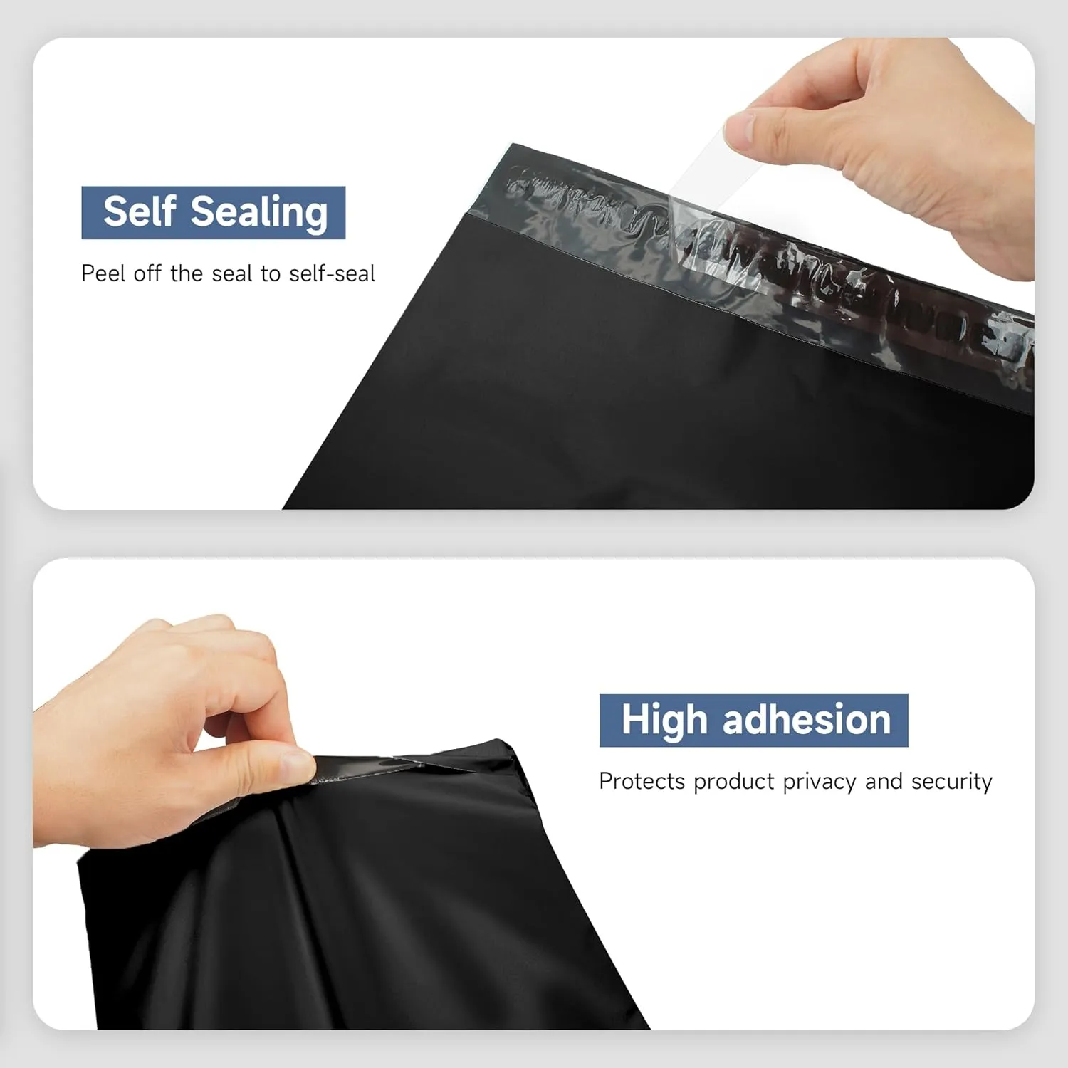KKBESTPACK 100 Large Poly Mailers 10x13 Shipping Bags for Small Business  Self Sealing Package Envelopes (10 x 13 Pack of 100, Black)