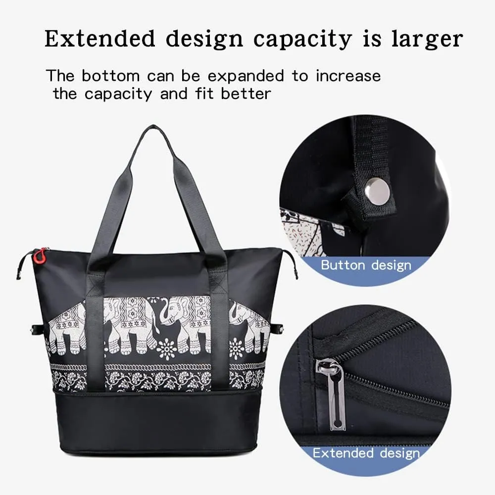 Large Capacity Travel Luggage Bag, Women's Tote Bag to Carry Airplane Fits Under Seat, Men's Short Business Carry-on Sports Gym Dry and Wet Separation BagTrend Red